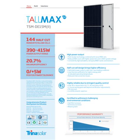 Used Trina Tallmax Plus Tsm De M Ii W Cell Mono Watt