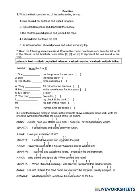 Pronounce Ed Endings Regular Verbs Worksheet Live Worksheets