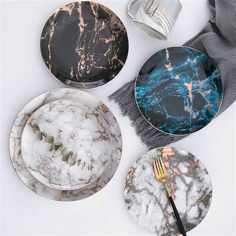 Oscar Marble Dinner Plates Marble Plates Marble Dinner Plate Diy