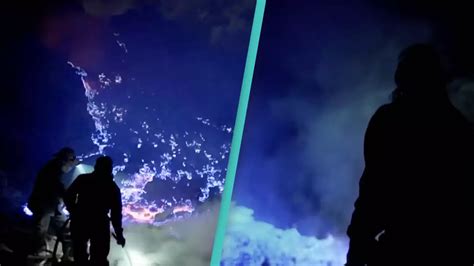 Mind-blowing clip shows man visiting the only volcano in the world with ...