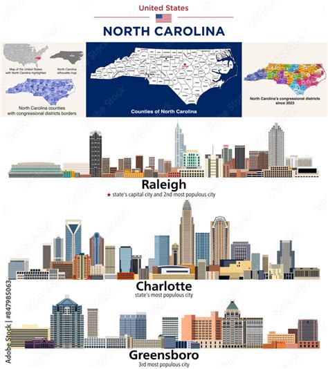 North Carolina counties map and congressional districts since 2023 map ...