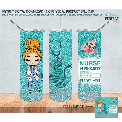 Nurse Tumbler Wrap Png Nurse Tumbler Sublimation Designs Etsy