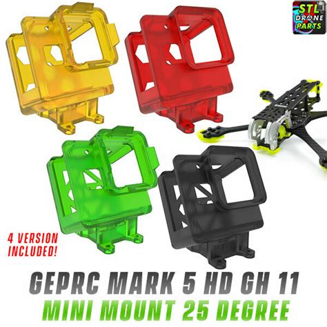 STL File GEPRC MARK5 HD MARK5 Gopro Hero 11 Mini Mount 25 Degree