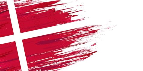 Premium Vector Flag Of Denmark With Brush Style And Halftone Effect