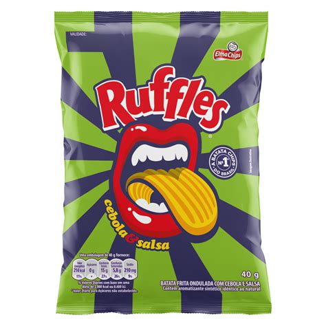 BATATA FRITA ONDULADA CEBOLA E SALSA ELMA CHIPS RUFFLES PACOTE 33G