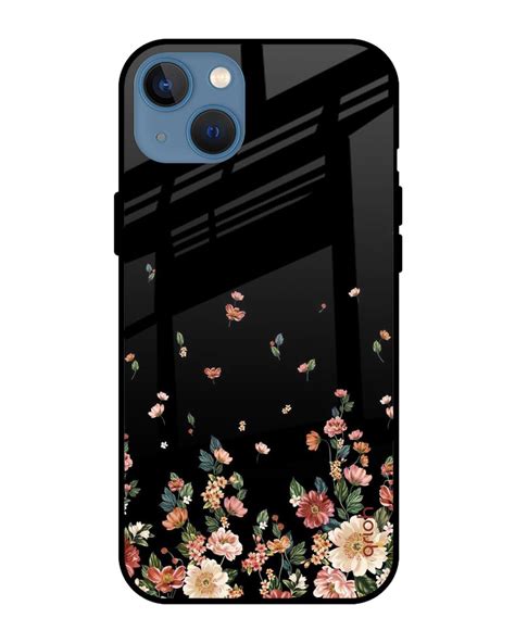 Buy Floating Floral Print Premium Glass Case For Apple Iphone Shock