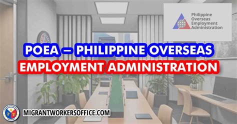 Poea Philippine Overseas Employment Administration Migrant Workers