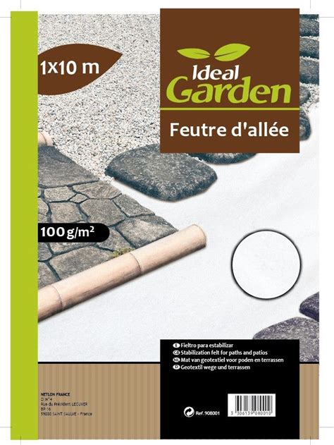 GEOTEXTILE FEUTRE D ALLEE 100G M2 1X10M 075VD02001 JARDIPRIX