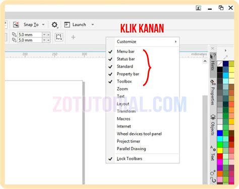 Cara Menampilkan Toolbar Di Coreldraw Yang Hilang Zotutorial