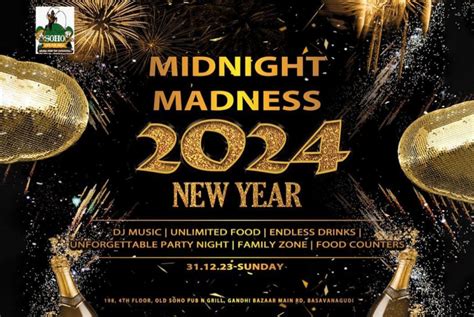 Midnight Madness 2024 New Year Eve Rooftop Party Soho Bar And Grill