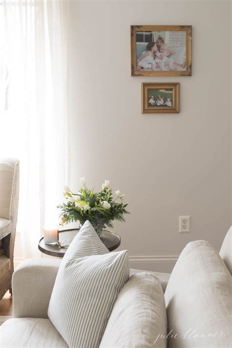 Warm White Paint Color With A Hint Of Gray White Walls Living Room