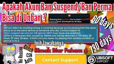 Apakah Akun Ban Suspend Growtopia Ban Perma Bisa Di Unbanned