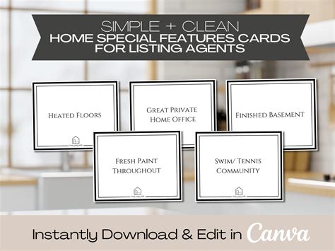 Real Estate Business Home Special Features Cards Template Edit In Canva