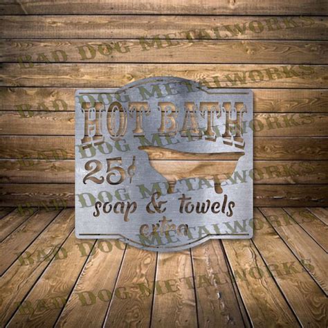 Vintage Hot Bath Svg And Dxf Bad Dog Metalworks Digital Download Laser