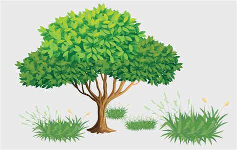 Tree And Grass Design Eps Vector 17014982 Vector Art At Vecteezy