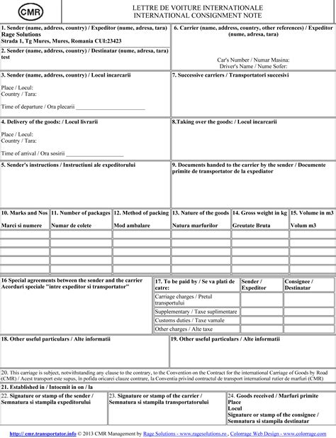 Cmr Was Ist Cmr Frachtbrief Der Transport Cmr Dokumenttransport
