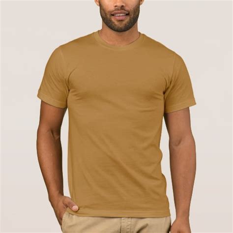 Plain light brown organic t-shirt for men | Zazzle