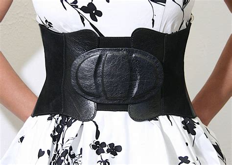 Black Leather Corset Belt Wide Waist Belt Womens Belt Boho Etsy