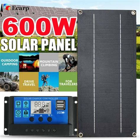 600W Solar Panel Kit 18V Battery 100A Charger Controller For Car RV