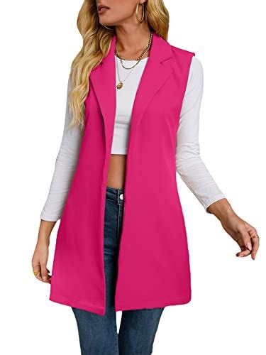 Verdusa Chaqueta Tipo Blazer Sin Mangas Con Cuello De Solapa Para