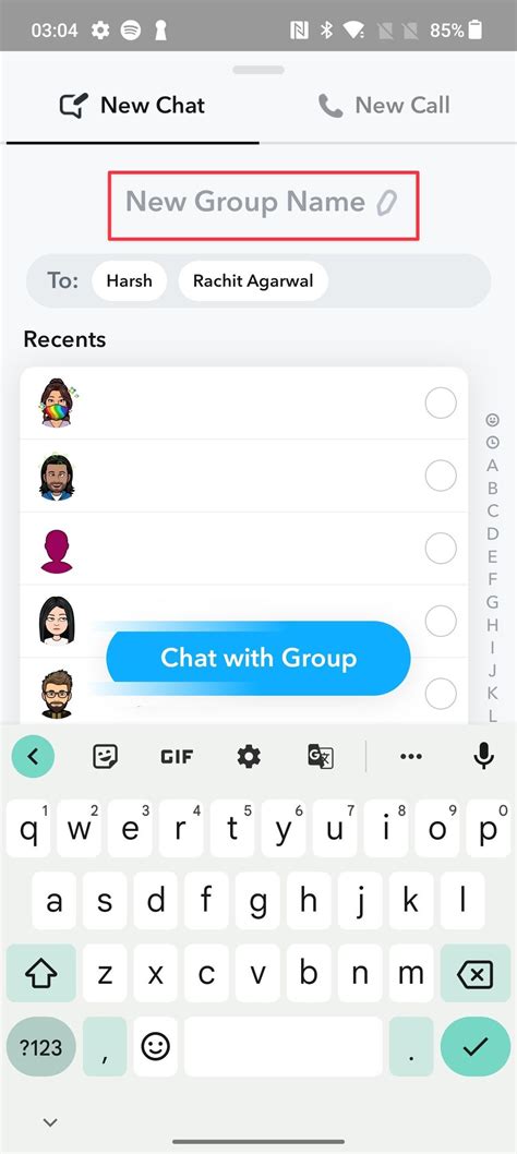 The fastest way to make a group chat on Snapchat