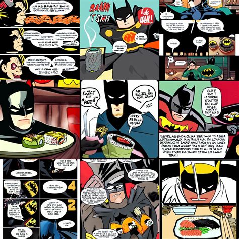 Batman Eats Sushi Stable Diffusion Openart