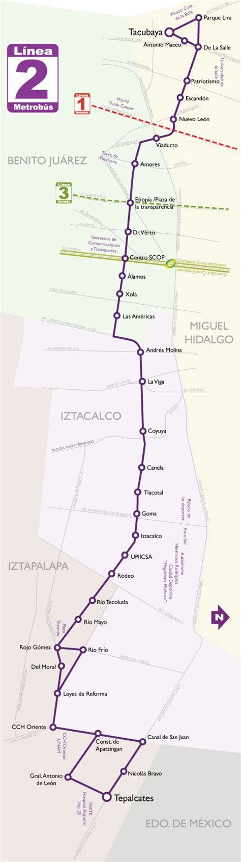 Ficha Técnica De Línea 2 Eje 4 Sur Metrobus Ciudad De México México