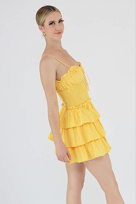 Saffron Boho Dress In Yellow | UHUNNY