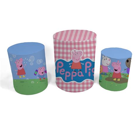 Kit Trio Capa Cilindro Peppa Desenho Sublimado Veste Facil Shopee Brasil