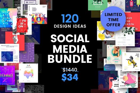 120 In 1 Social Media Templates Bundle By Amber Graphics TheHungryJPEG