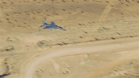 Aerial View Of Military Fighter Jet Landing Stock Footage SBV-347658855 ...