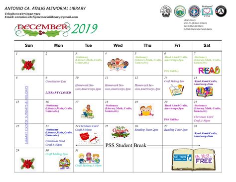 2019 ROTA DECEMBER CALENDAR – Joeten Kiyu Public Library