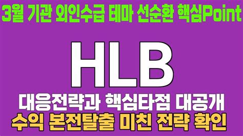 주식 Hlb Hlb 주가전망 목표가를 향한 투자의 발걸음을 시작해보세요 Youtube