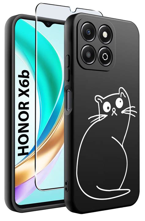 Etui do Honor X6b malowane różne wzory z kotem ze szkłem