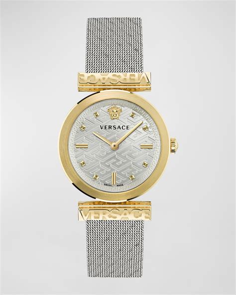 Versace Mm Versace Regalia Watch With Mesh Bracelet Two Tone