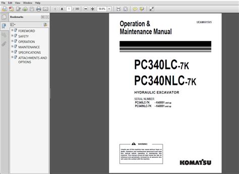 Komatsu Pc340lc 7k Pc340nlc 7k Hydraulic Excavator Operation And Maintenance Manual Pdf Download