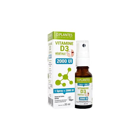 Vitamine D3 végétale 2000 UI Spray D Plantes Vitamine D3 20ml