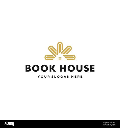 Flat letter mark BOOK HOUSE gallery logo design Stock Vector Image ...