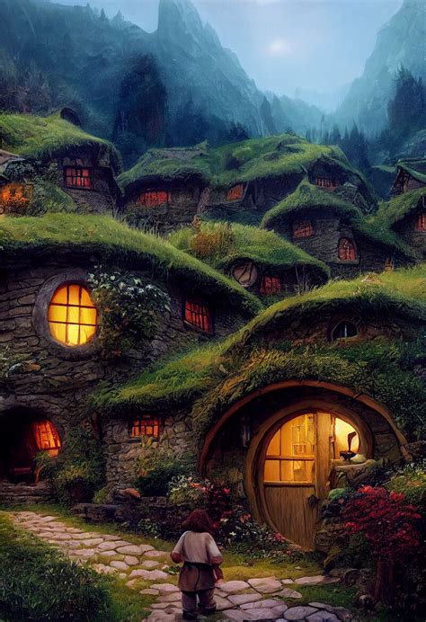 Artstation Quaint Hobbit Village Jordan Hachey In 2023 Fantasy