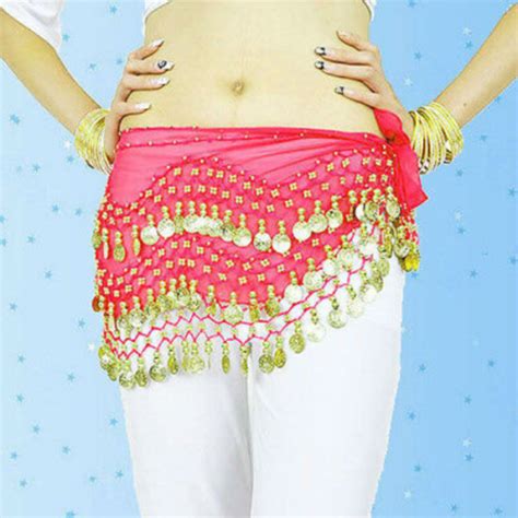 Rows Belly Dance Hip Skirt Scarf Wrap Belt Hipscarf With Goin Silver