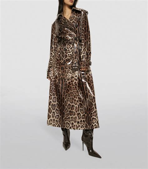 Womens Dolce And Gabbana Multi Leopard Print Trench Coat Harrods Uk