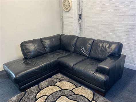 Black Leather Dfs Corner Sofa Delivery 🚚 Sofa Suite Couch Furniture