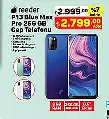 Reeder P13 Blue Max Pro 256 GB Cep Telefonu İndirimde Market