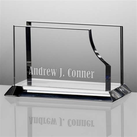 Personalized Crystal Desktop Business Card Holder