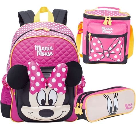 Kit Mochila Escolar Minnie Mouse Y Costas G Sestini