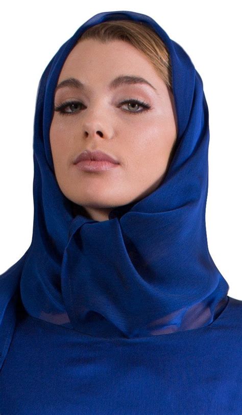 Royal Blue Chiffon Shayla Hijab Scarf Islamic Hijab Store Artizara