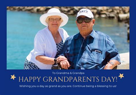 Blue Minimalist Happy Grandparents Day Card Venngage