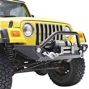 EAG Steel Front Bumper With Winch Plate Black Textured Fit For 87 06