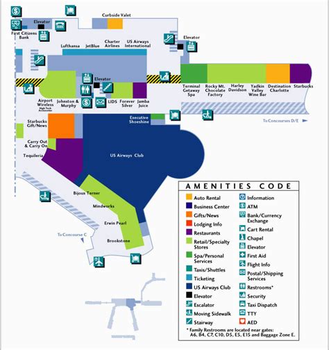 Charlotte NC Airport Terminal Map