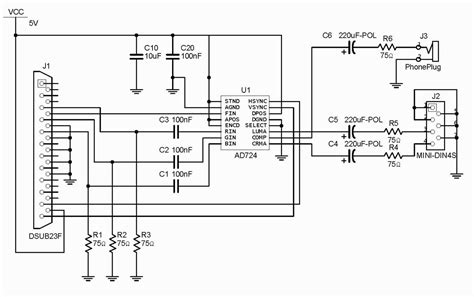 BNC To VGA Converter Circuit Diagram